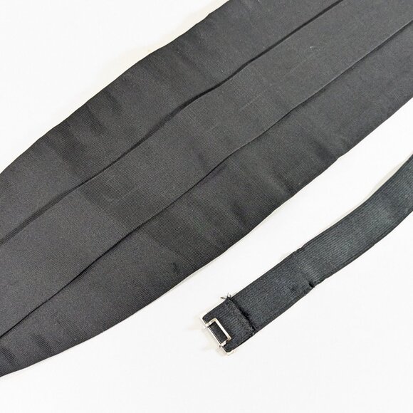 Vintage sz 32 Mackintosh´s Black Art Silk & Cotton length adjustable Cumberband - Picture 4 of 6